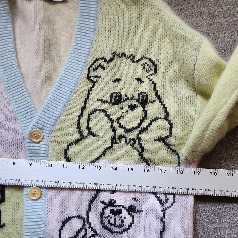 Teddy Fresh x Care Bears Pastel Bear Graphic Unisex Cardigan Sweater - Picture 13 of 16